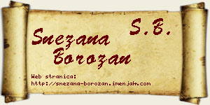 Snežana Borozan vizit kartica